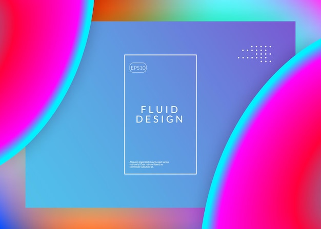 Liquid fluid. Vivid gradient mesh. Cosmic mobile, ui layout. Holographic 3d backdrop with modern trendy blend. Liquid fluid with dynamic elements and shapes. Landing page.