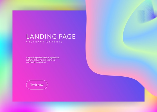 Liquid fluid with dynamic elements and shapes landing page