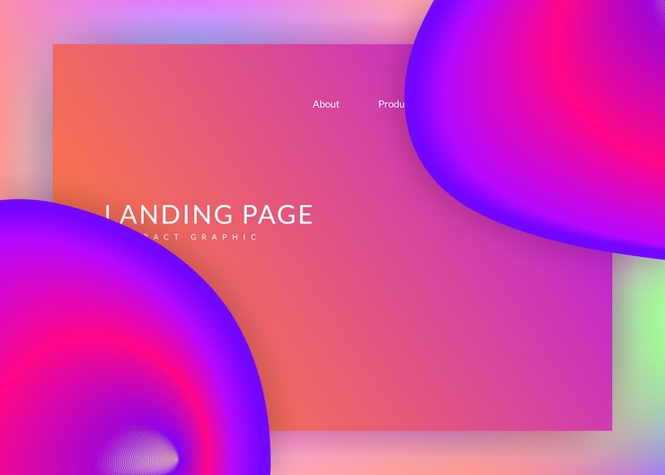 Vector liquid fluid with dynamic elements and shapes landing page