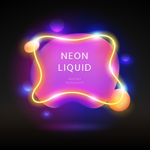 Vettore macchie al neon incandescenti liquide