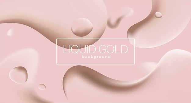 Vector liquid gold lava lamp vector abstract background gradient mesh bubbles template fluid shapes