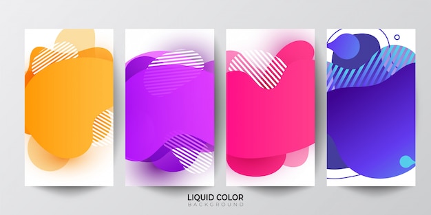 Liquid gradient color abstract geometric shapes