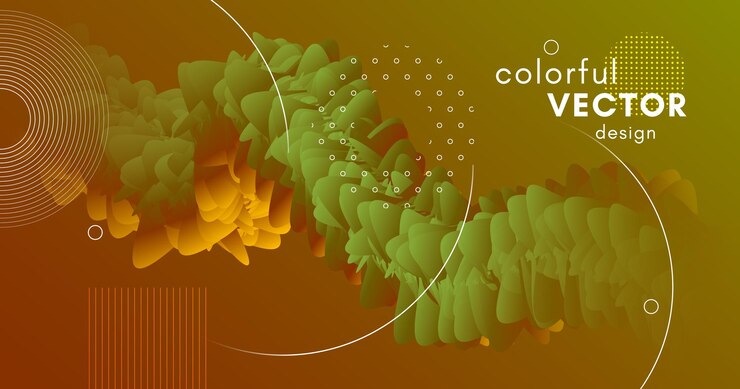 Vector liquid gradient shape abstract fluid poster design