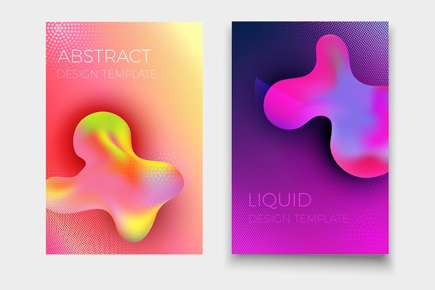 Liquid gradient shapes design template banner or brochure vector mockup vector illustration