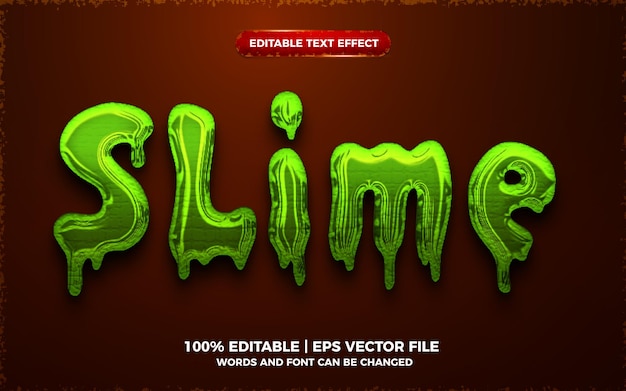 Liquid green slime 3d editable text effect