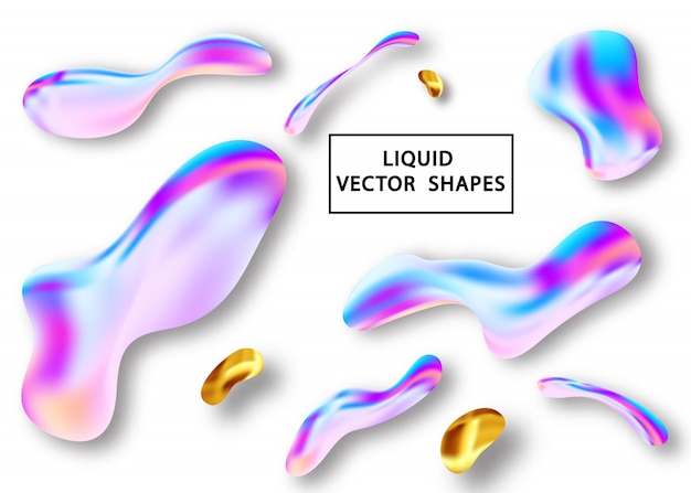 Liquid holographic gradient shape element