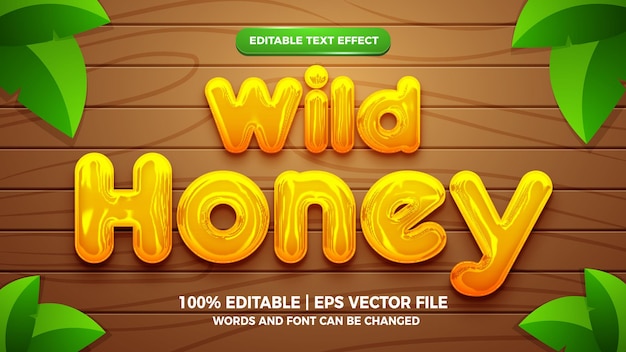 Liquid honey editable text effect 3d template style