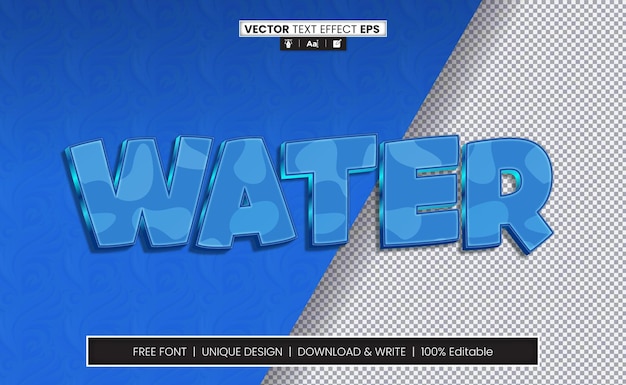 Liquid Ice Water FrostAqua Text Effect