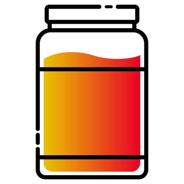 デザイン要素の jar simpel 細い線アイコン ベクトル内の液体。メイソンジャー アイコン テンプレート。