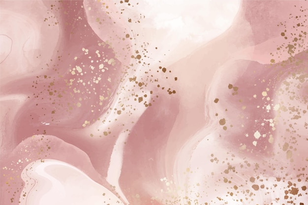 Liquid marble background with gold splatter