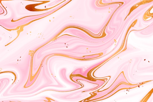 Vector liquid marble background with golden gloss texture