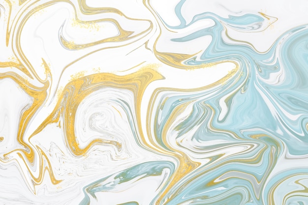 Liquid marble background with golden gloss texture