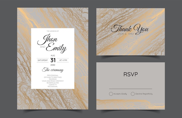 liquid marble line wedding invitation