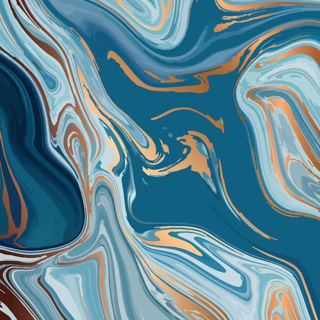 Vector liquid marble texture design, colorful marbling surface, golden lines, vibrant abstract paint design
