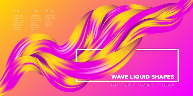 Vector liquid paint abstract fluid shapes