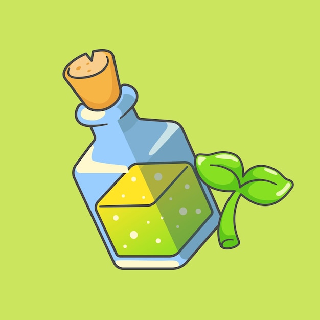 Liquid and plant icon cartoon