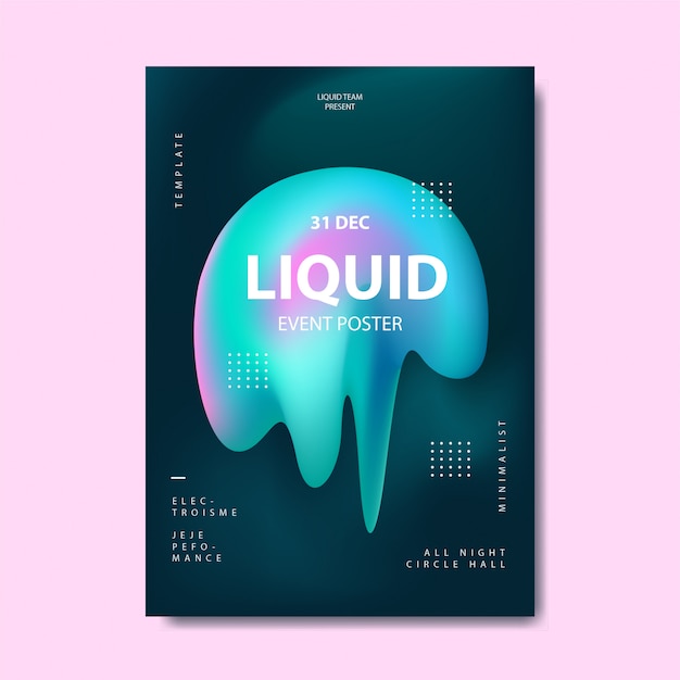 Modello di volantino poster liquido per evento