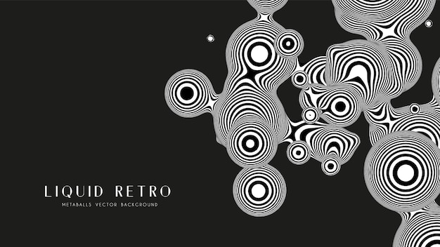 Liquid retro 3d zebra metaball, with organic structures