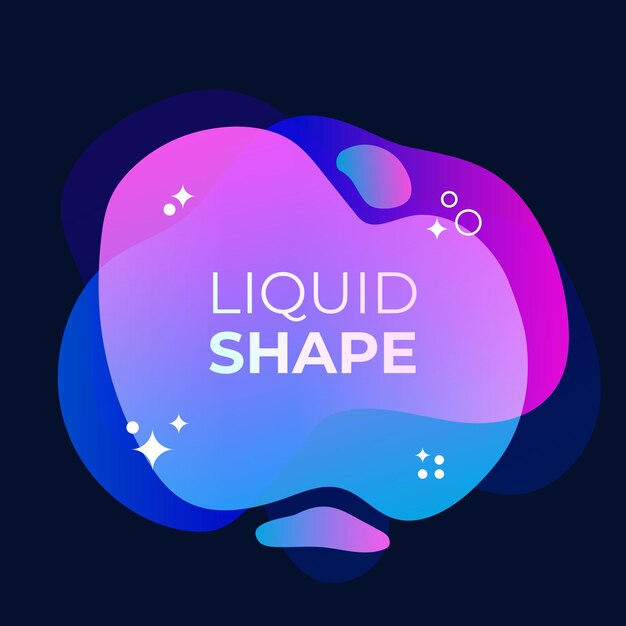 liquid shape with blue and purple colors