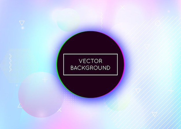 Vector liquid shapes background with dynamic fluid. holographic bauhaus gradient with memphis elements.