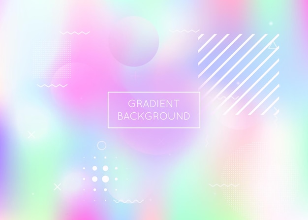 Liquid shapes background with dynamic fluid Holographic bauhaus