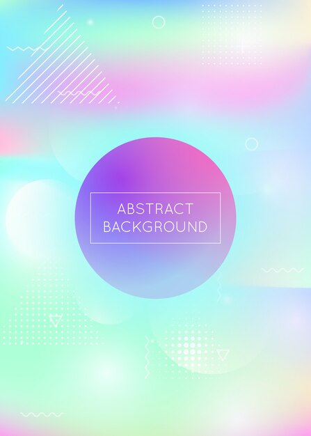 Liquid shapes background with dynamic fluid. Holographic gradient