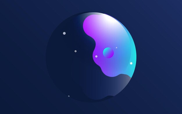 Vector liquid shapes and forms blobs with gradient color