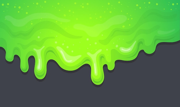 Vector liquid slime background cartoon green drip goo mucus glitter texture backdrop gooey liquid drop falling poison blob bright sparkle wallpaper