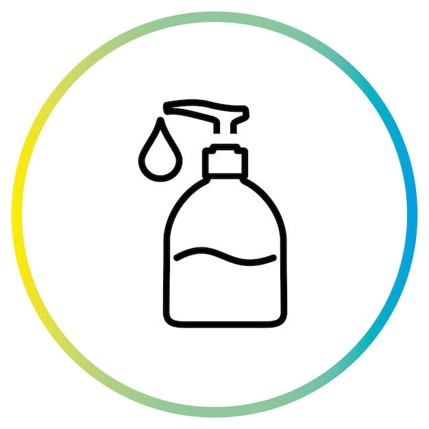 Liquid soap icon linear sign vector illustration