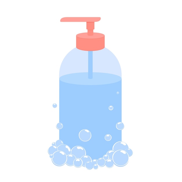 Жидкое мыло в бутылке с дозатором векторная иллюстрация