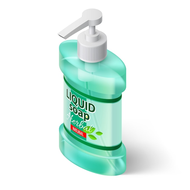 Vector liquid soap isometric