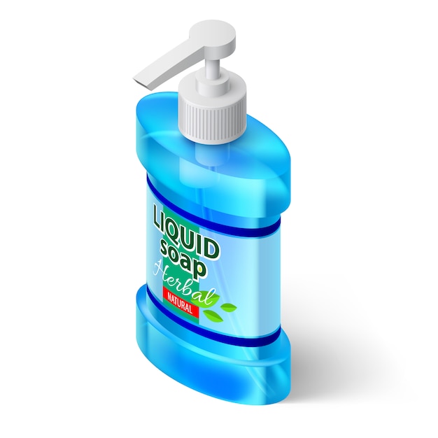 Vector liquid soap isometric