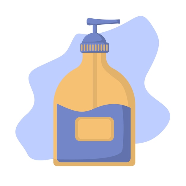 Liquid soap in yellow and blue colors in a flat style Vector image