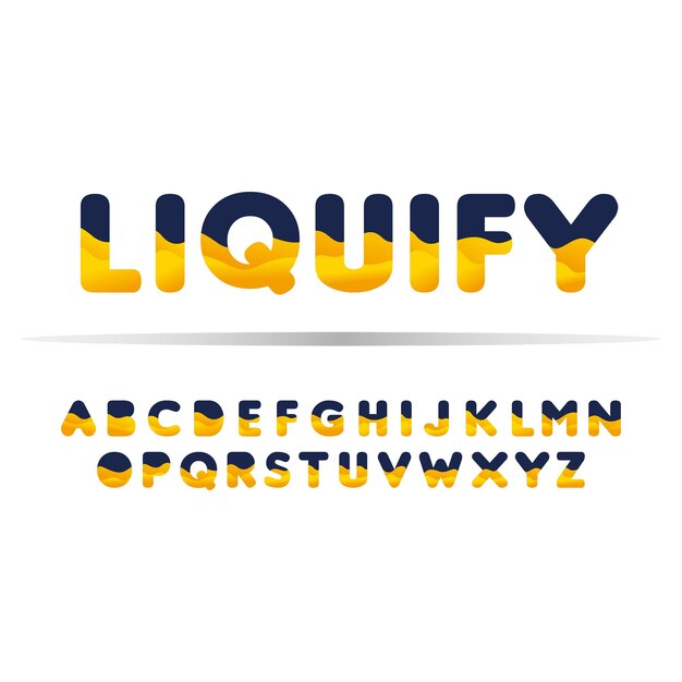 Liquify decoratieve fancy van het alfabet lettertype