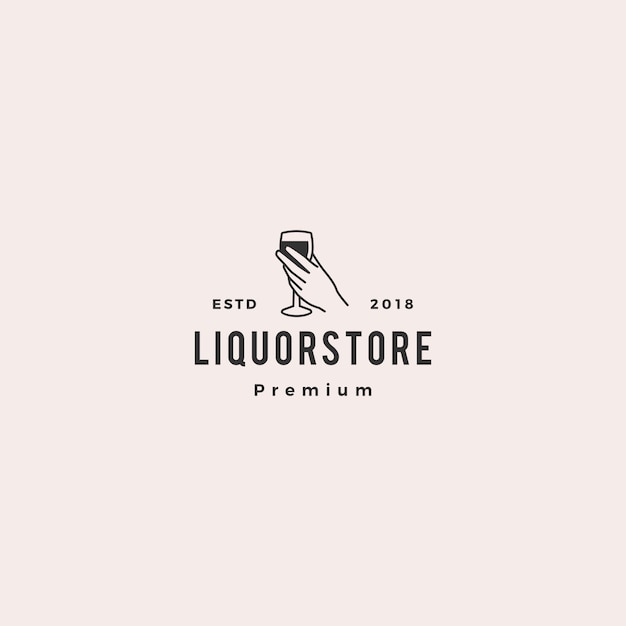 Liquor store shop cafe beer wine logo vector illustration