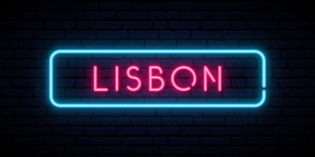 Insegna al neon di lisbona.