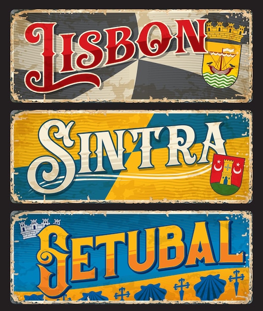 Vector lissabon setubal sintra portugese stadsborden