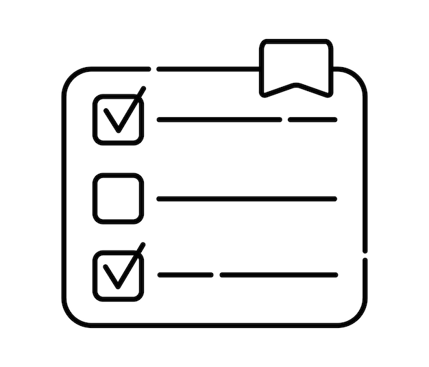 To do list black and white vector line icon