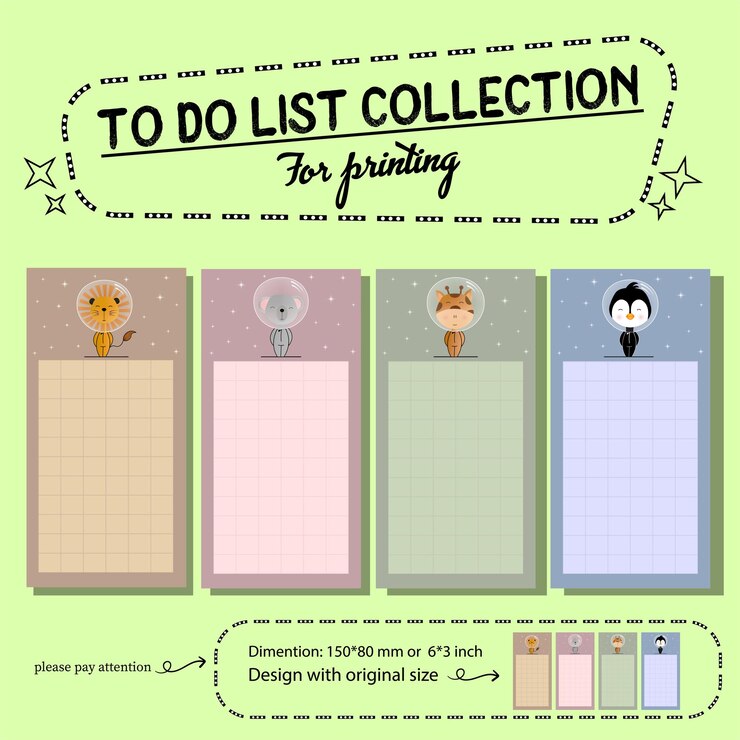 Vector to do list collection for printing