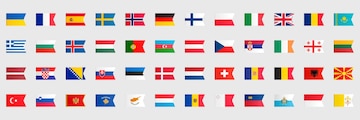 Premium Vector  Set of flags of different regions countries in flat style