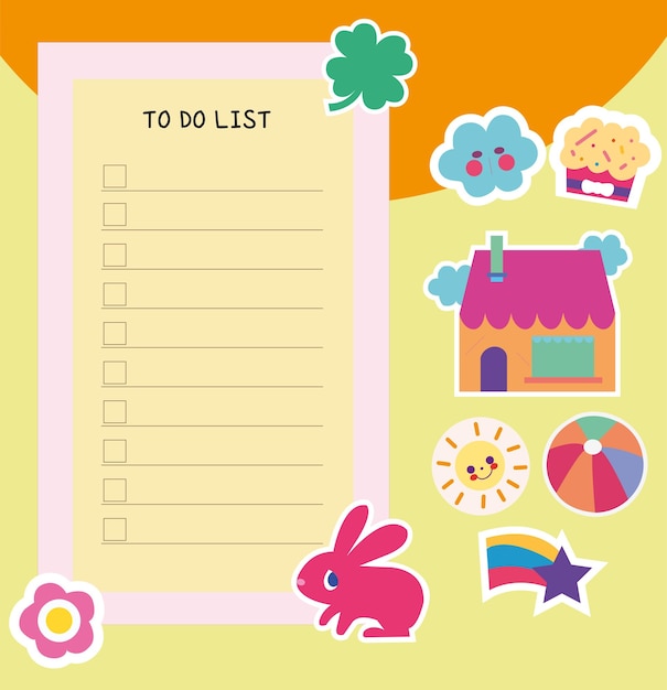 Vector to do list fun cute