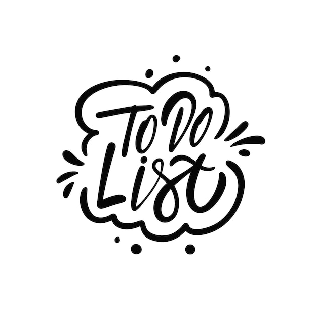 To do list hand drawn black color modern calligraphy phrase.