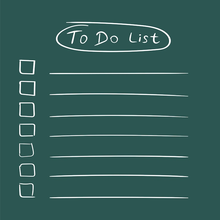 Vector to do list icon with hand drawn text checklist task list vector illustration in flat style on green background