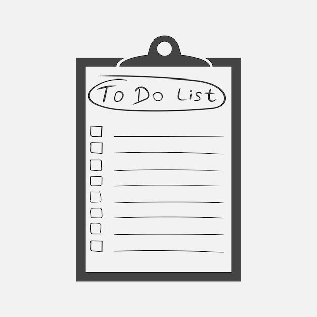 Vector to do list icon with hand drawn text checklist task list vector illustration in flat style on white background