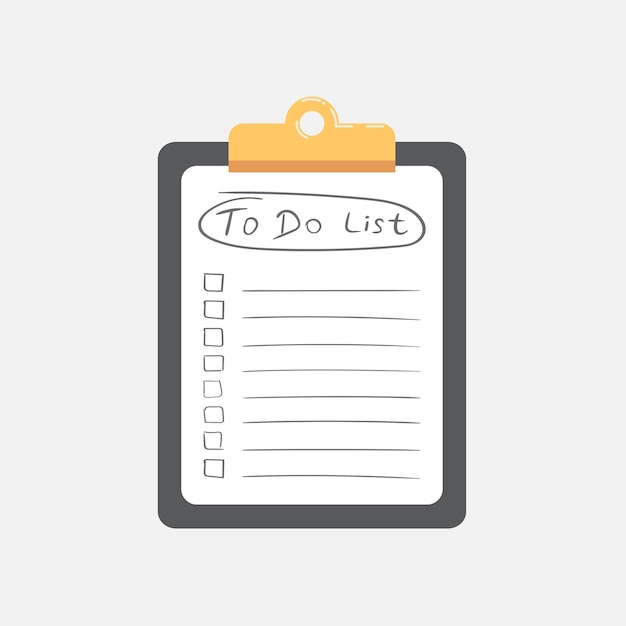 To do list icon with hand drawn text Checklist task list vector illustration in flat style on white background