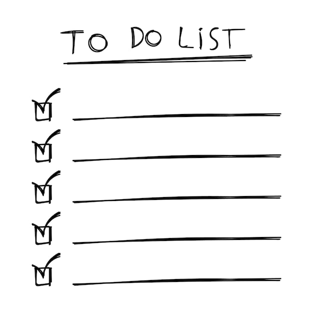 To do list icon with hand drawn text checklist task list vector illustration