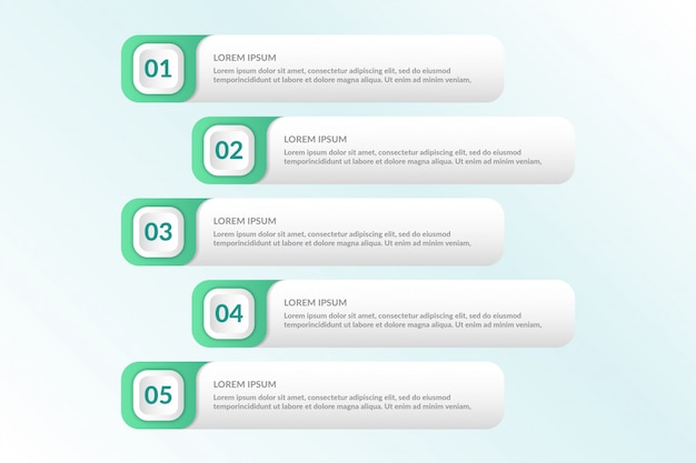 List infographic design with 5 lists info