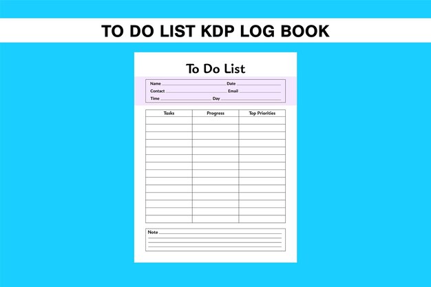 Vector to do list kdp log book