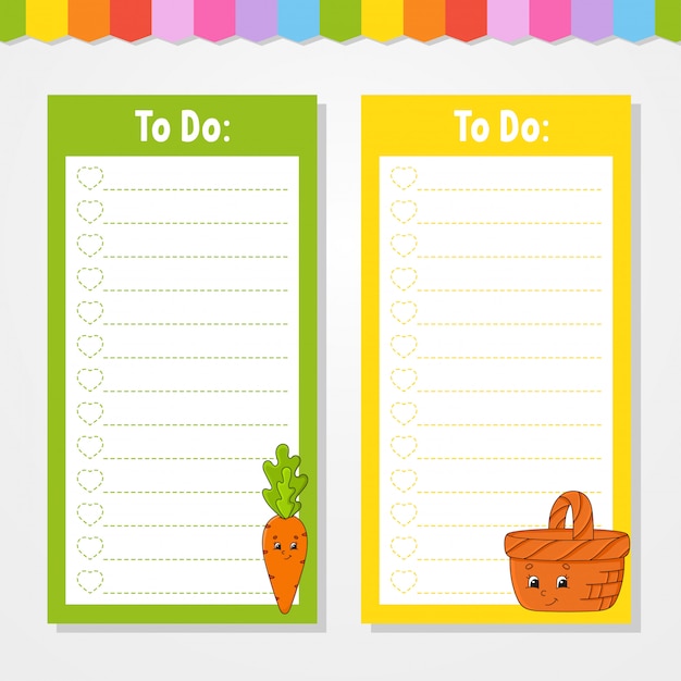 To do list for kids. empty template. the rectangular shape.