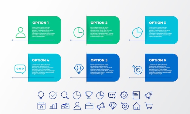 Elenco e opzione modello di infografica usabilità design